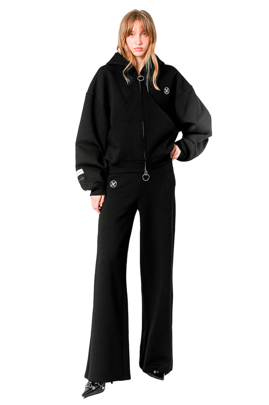 MWM Black Palazzo Pants Roma Knit Elastic Waist