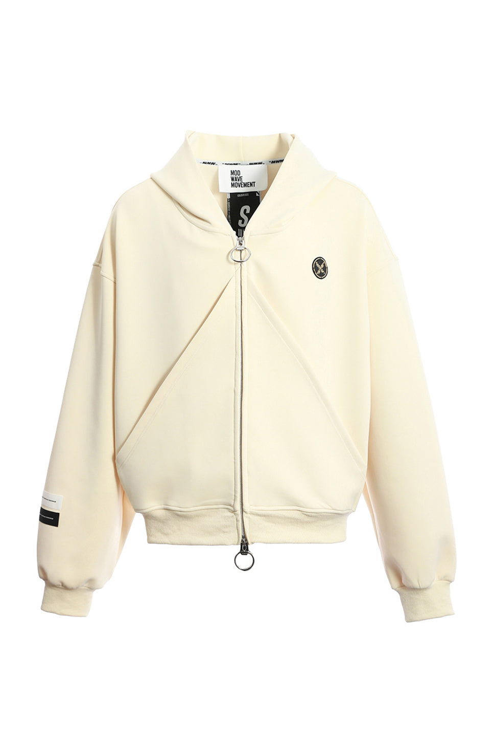 MWM Black Oversized Cropped Hoodie Triangle Pockets