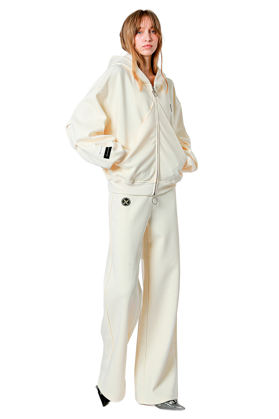 MWM Black Oversized Cropped Hoodie Triangle Pockets