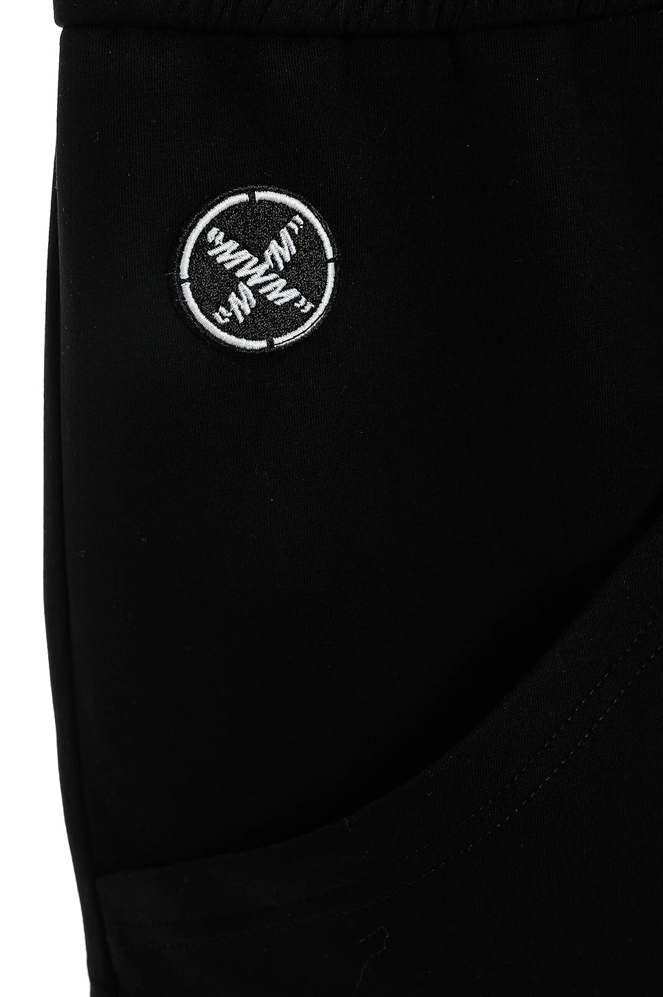 MWM Black Triangle Pocket Front Zip Mini Skirt