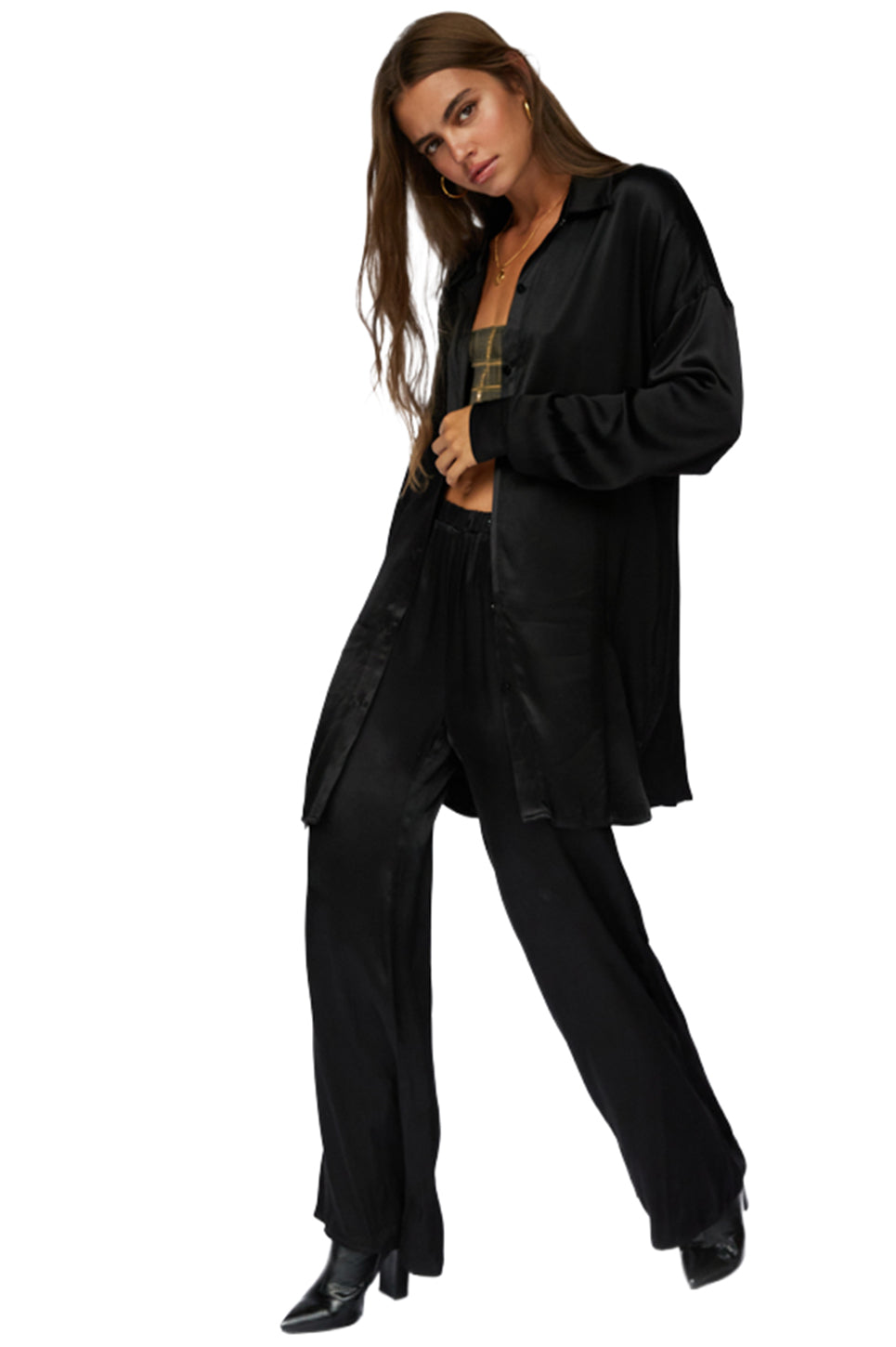 SNDYS Marta Satin Pant - Black