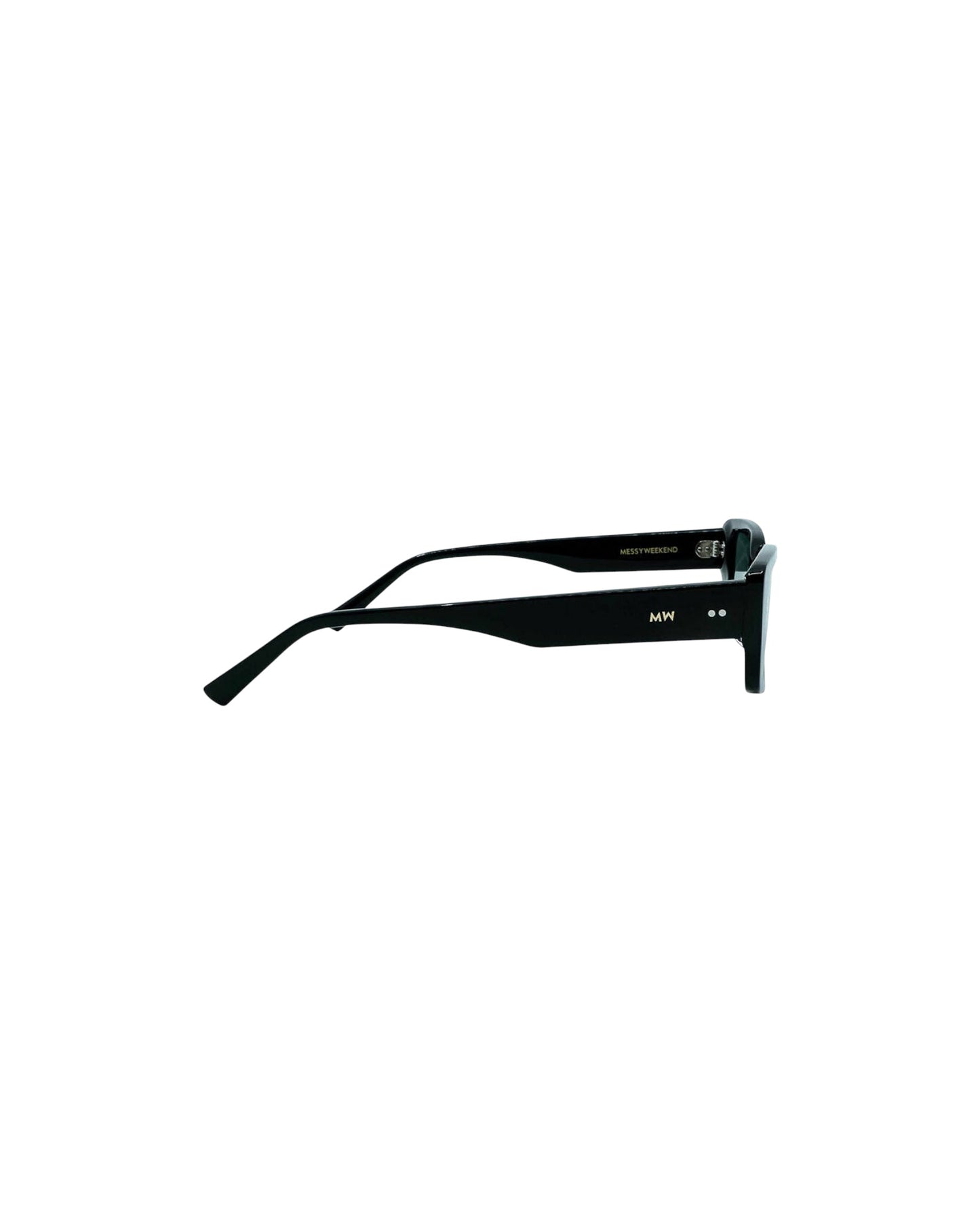 Grace, Rectagular sunglasses for men and women black green lens UV400 protection
