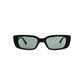 Grace, Rectagular sunglasses for men and women black green lens UV400 protection