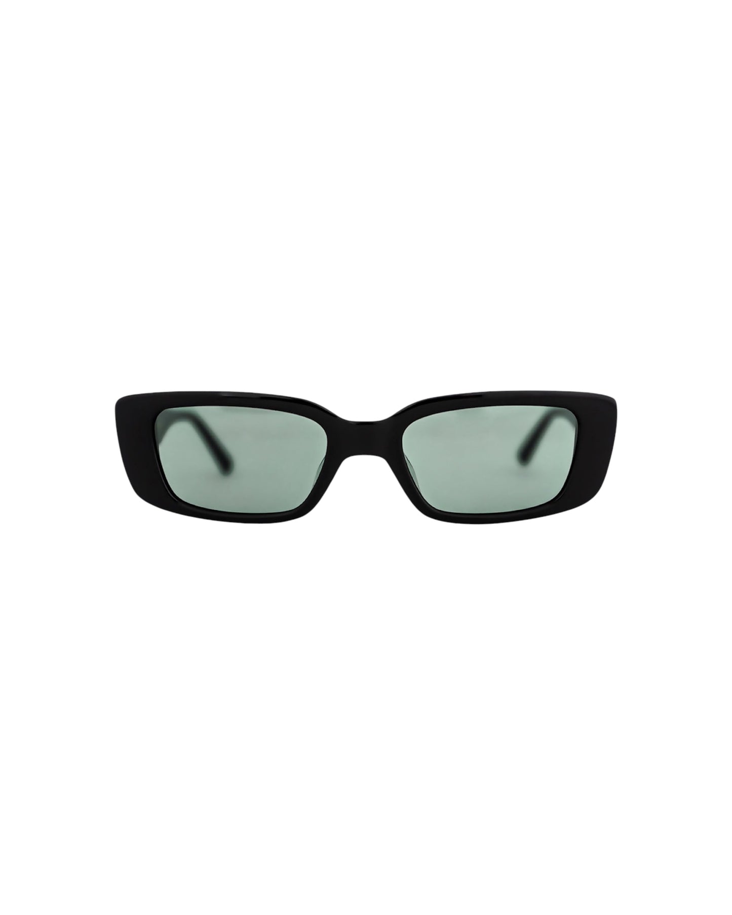 Grace, Rectagular sunglasses for men and women black green lens UV400 protection