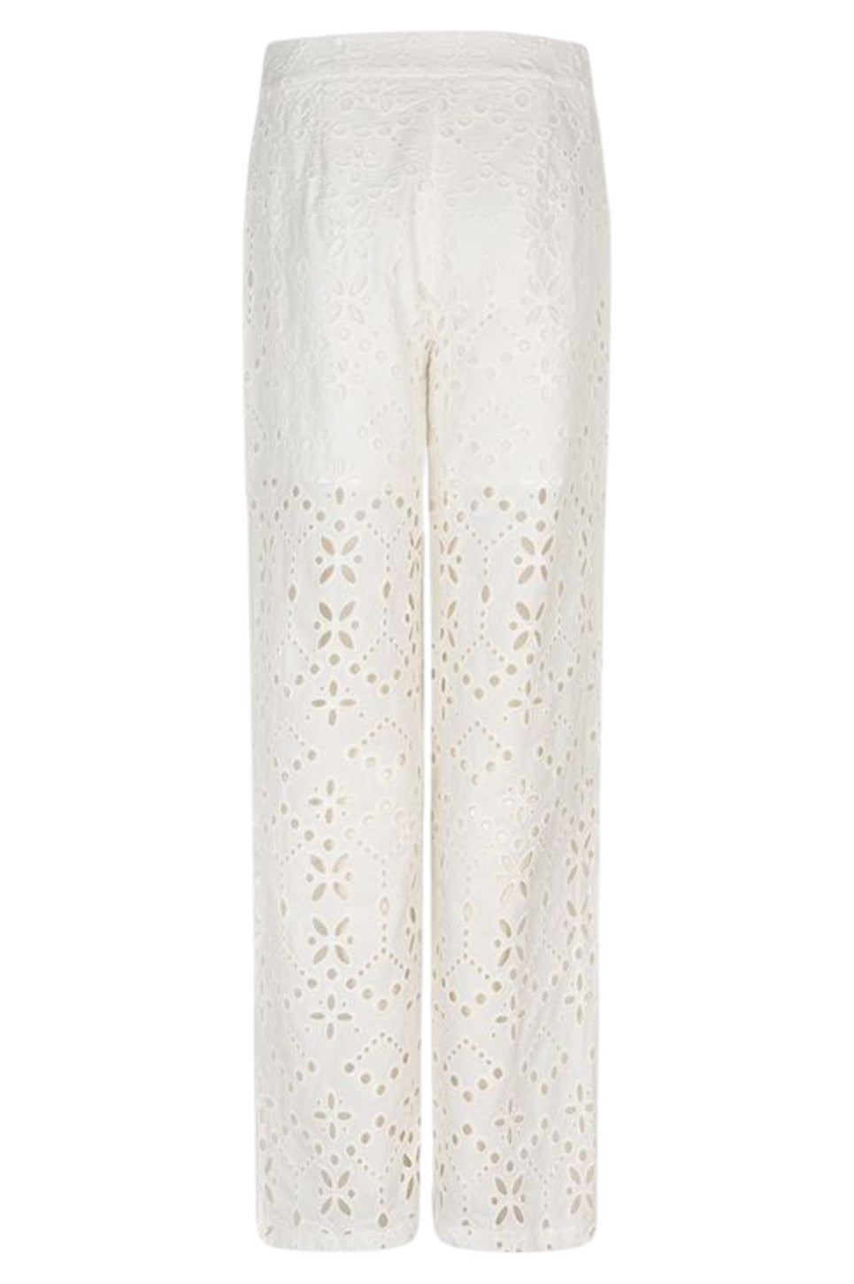 EsQualo Trousers Broderie Anglaise Off White