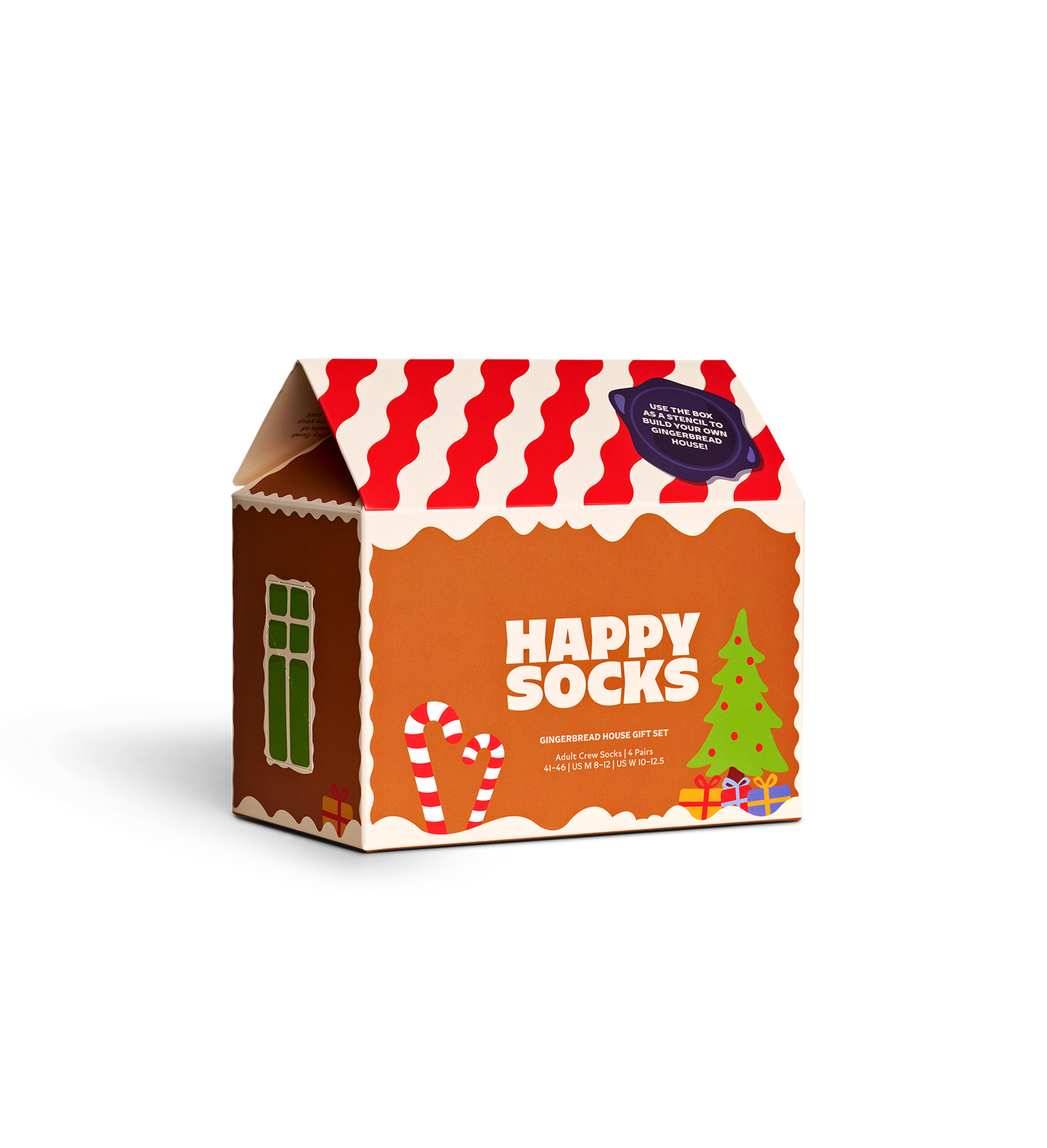 4-Pack Gingerbread House Socks Gift Set