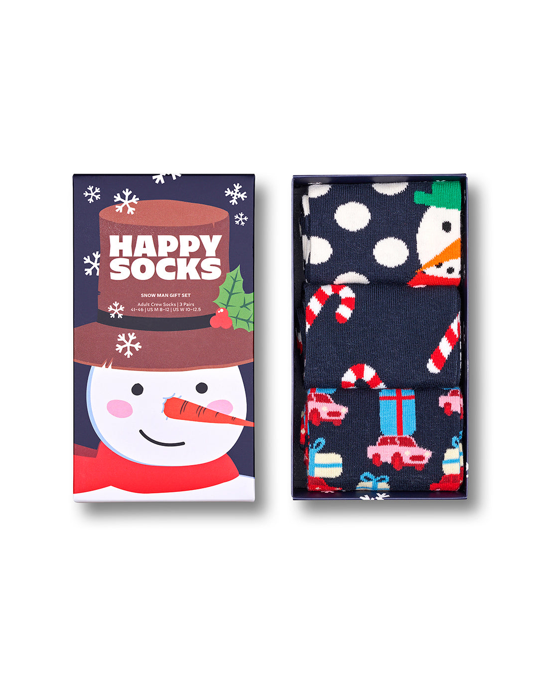 3-Pack Christmas Holiday Navy Socks Gift Set