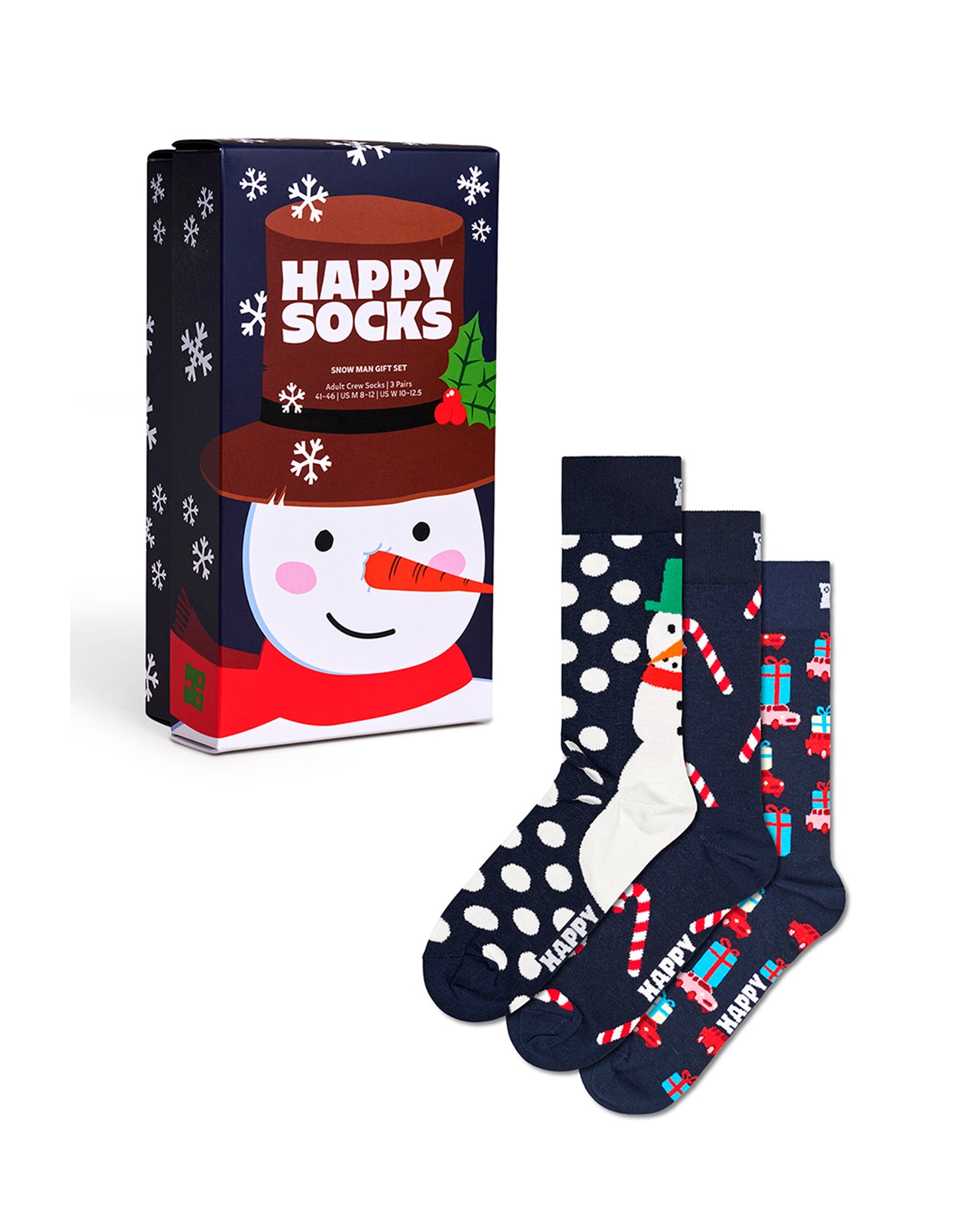 3-Pack Christmas Holiday Navy Socks Gift Set