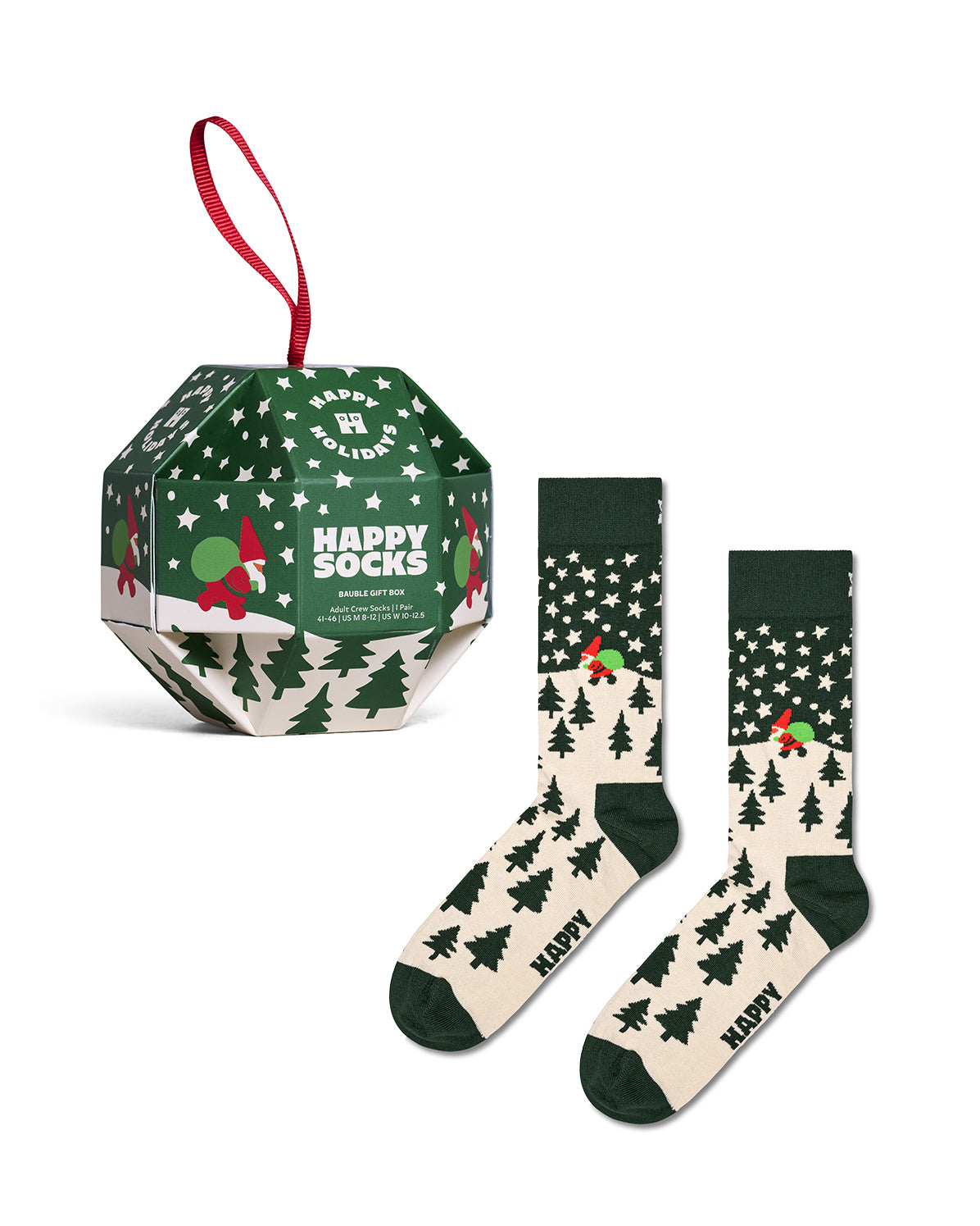 1-Pack Christmas Snow Globe Sock Gift Set