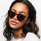 Rita, oval contured sunglasses for men and women with brown lens UV400 protection