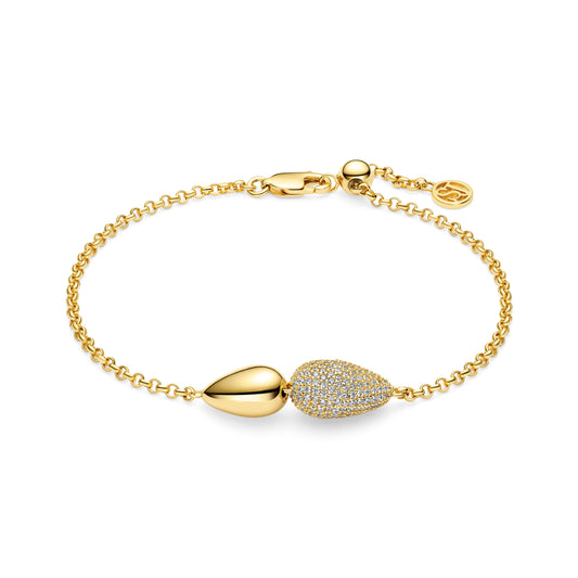 GOCCIA DUE 18k Gold Plated bracelet with white zirconia Stones