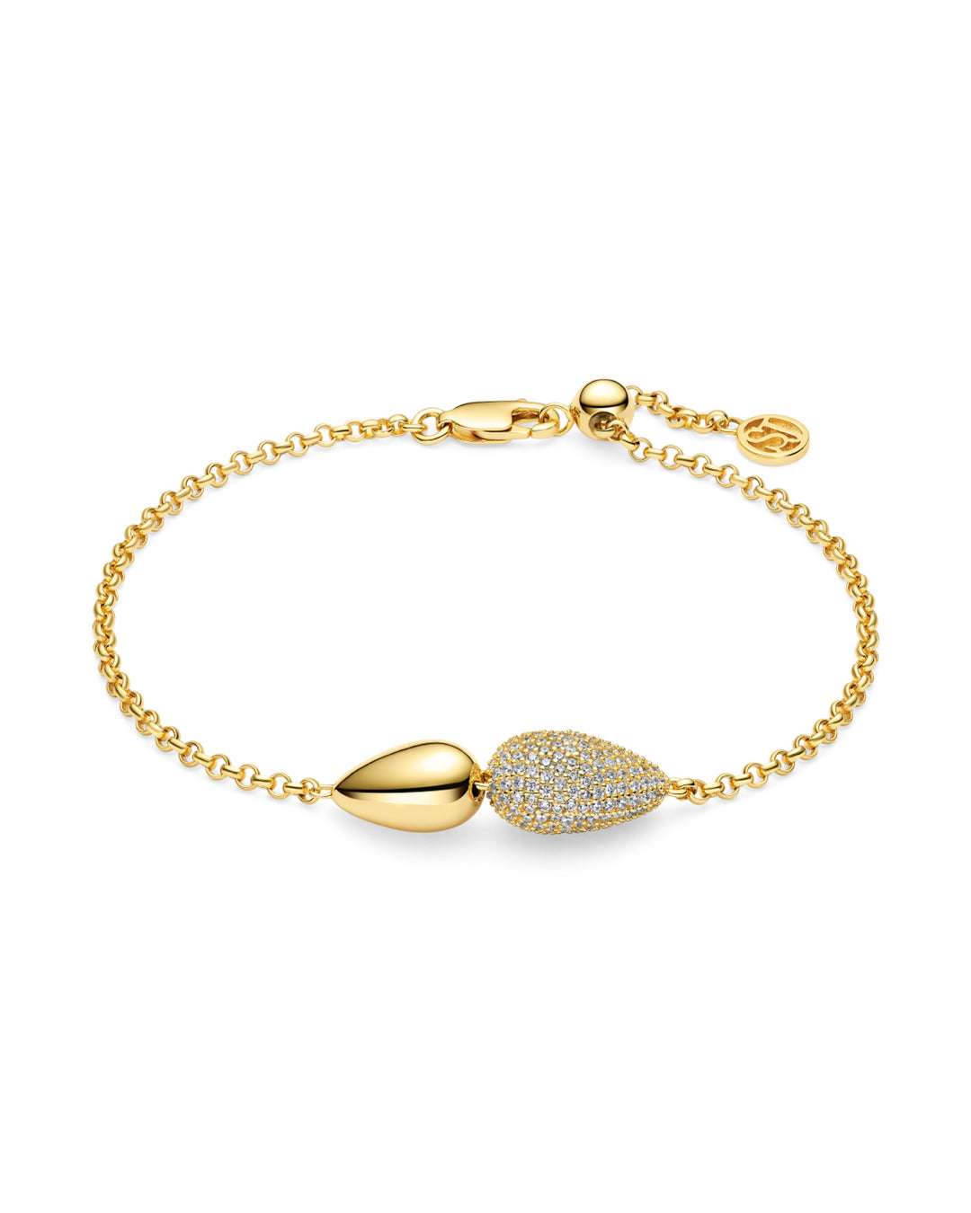 GOCCIA DUE 18k Gold Plated bracelet with white zirconia Stones