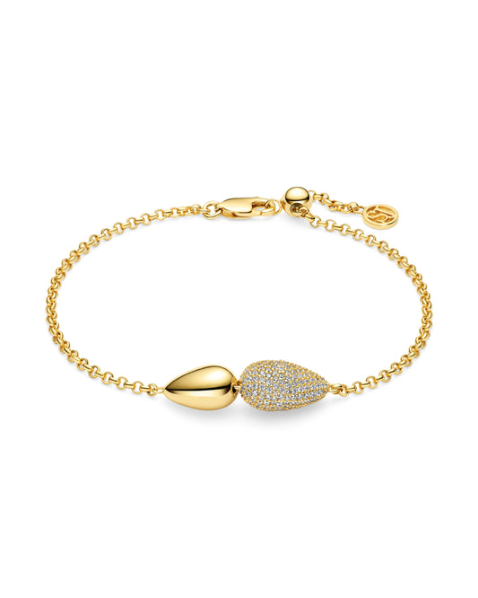 GOCCIA DUE 18k Gold Plated bracelet with white zirconia Stones