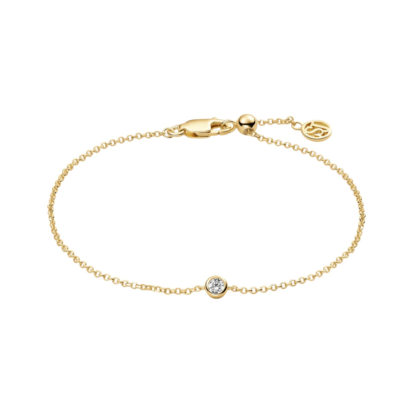 SARZANA UNO Rhodium Plated Sterling Silver BRACELET with White zirconia