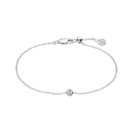 SARZANA UNO Rhodium Plated Sterling Silver BRACELET with White zirconia