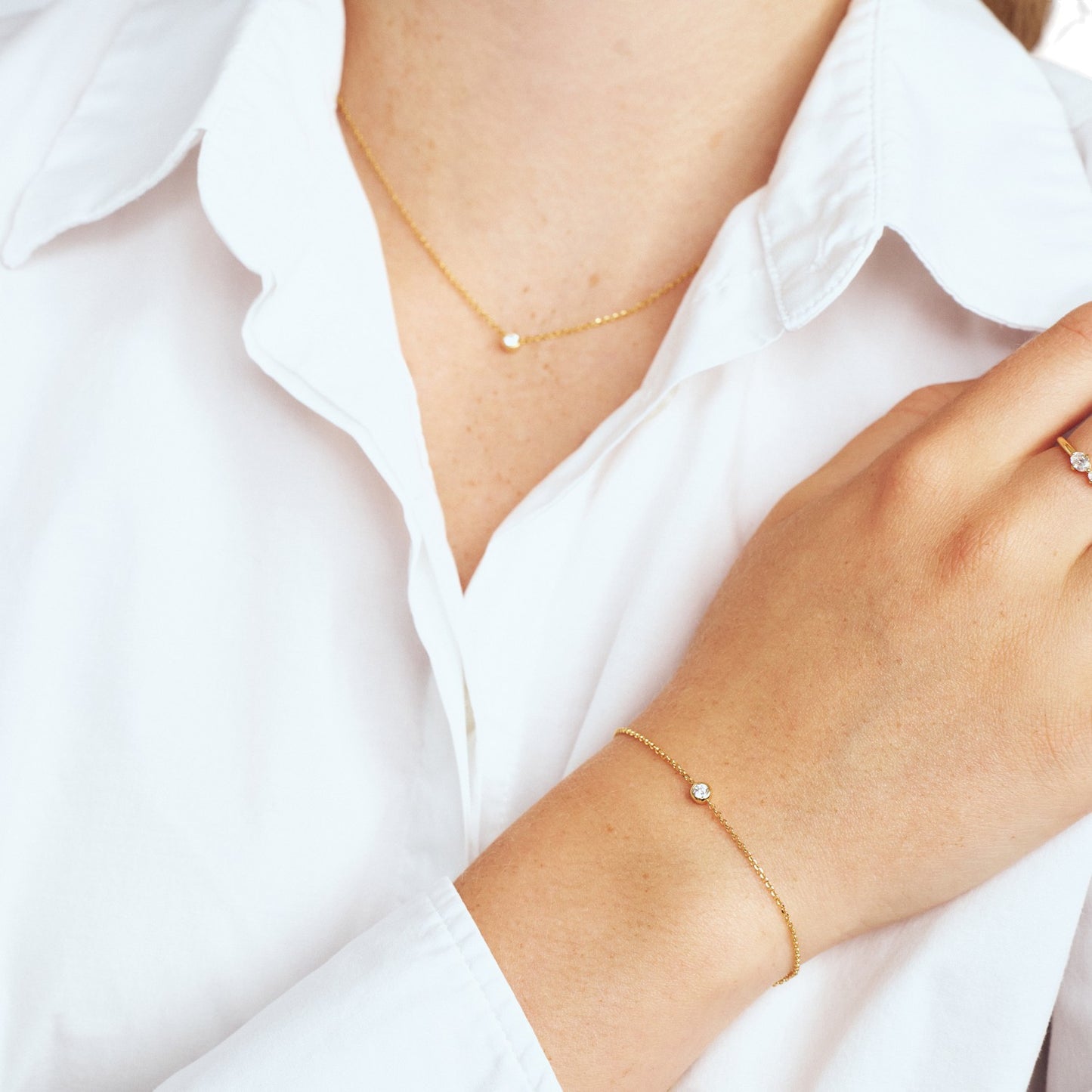 SARZANA UNO Rhodium Plated Sterling Silver BRACELET with White zirconia
