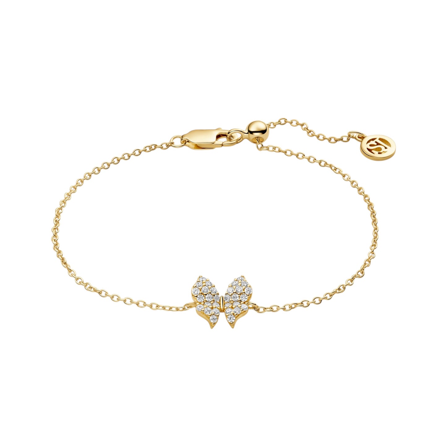 FARFALLA 18k Gold Plated Sterling Silver BRACELET with White zirconia