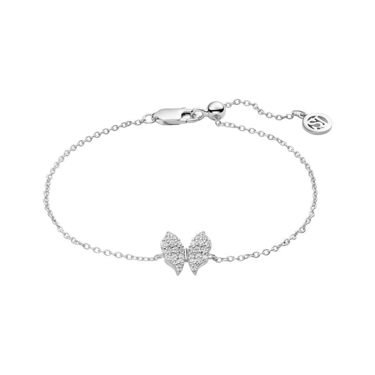 FARFALLA Rhodium Plated Sterling Silver BRACELET with White zirconia