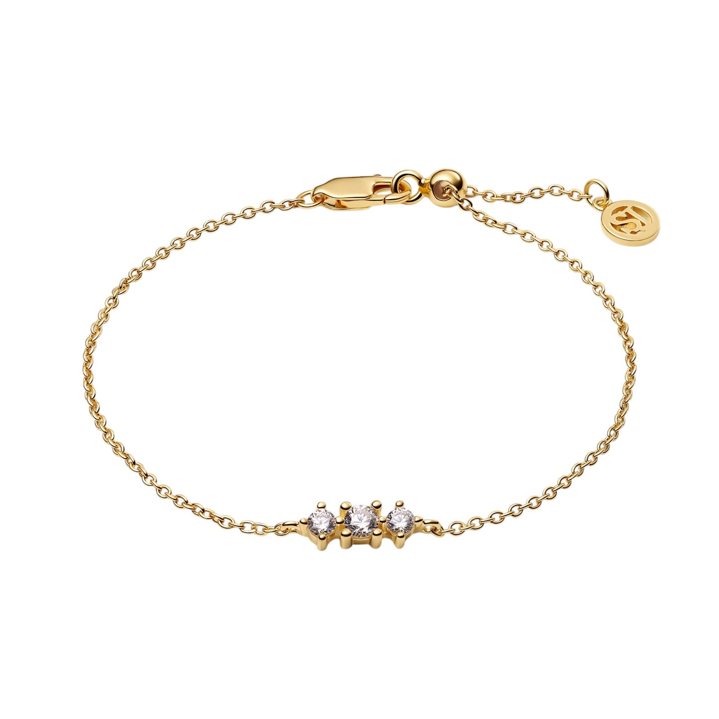 LUCENTE TRE Rhodium Plated Sterling Silver BRACELET with White zirconia