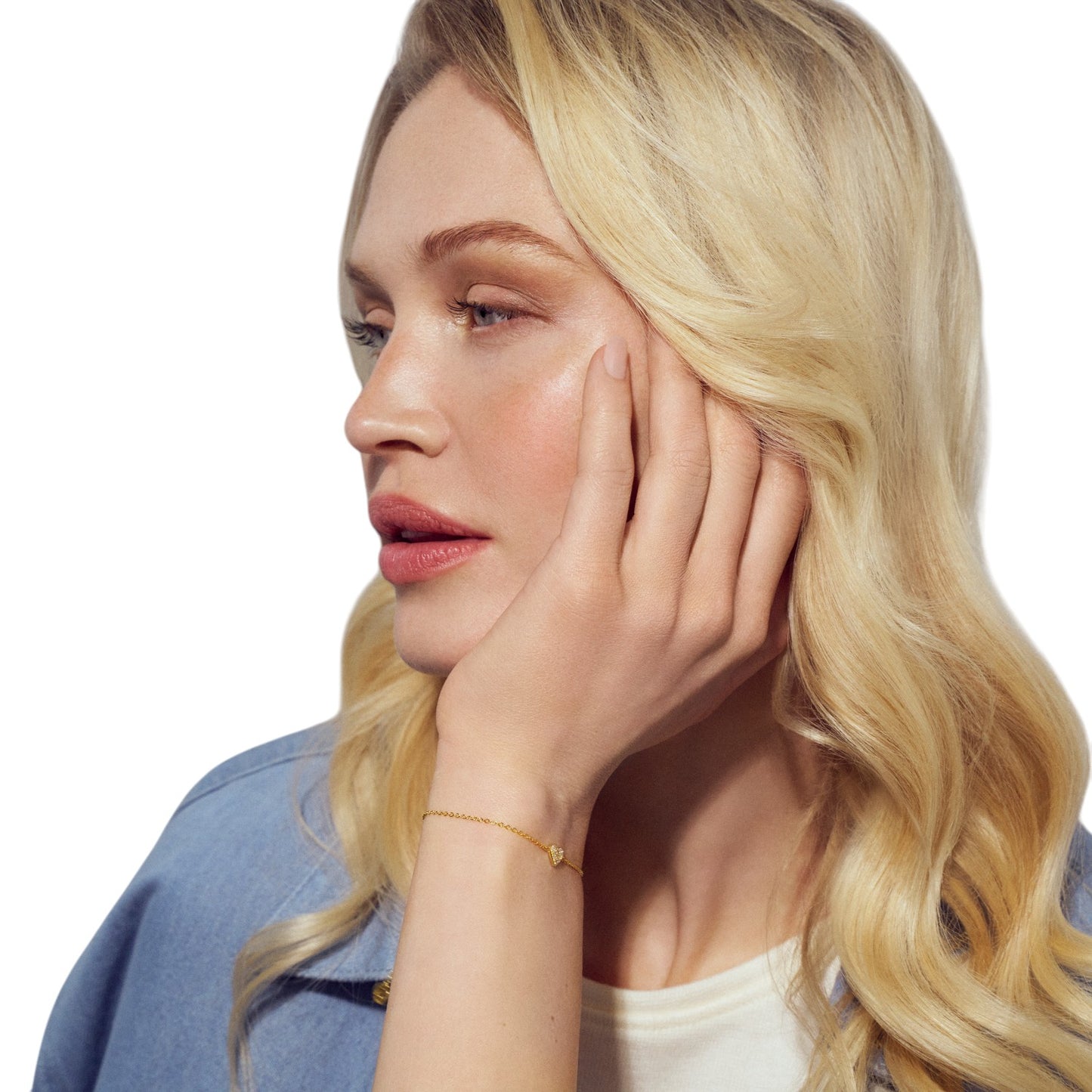 CUORE 18k gold plated Sterling Silver BRACELET with White zirconia