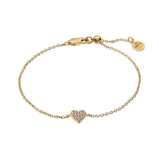 CUORE 18k gold plated Sterling Silver BRACELET with White zirconia
