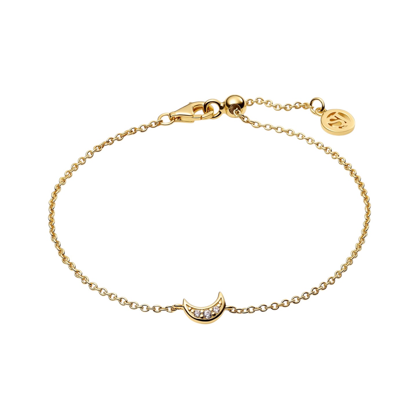 LUNA 18k gold plated Sterling Silver BRACELET with White zirconia
