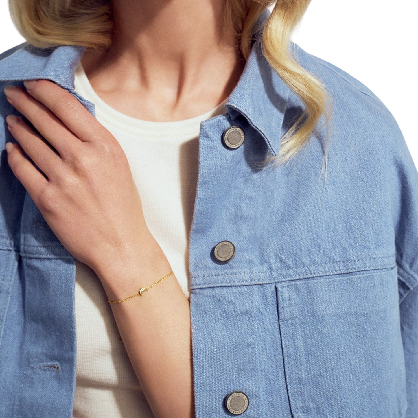 LUNA 18k gold plated Sterling Silver BRACELET with White zirconia