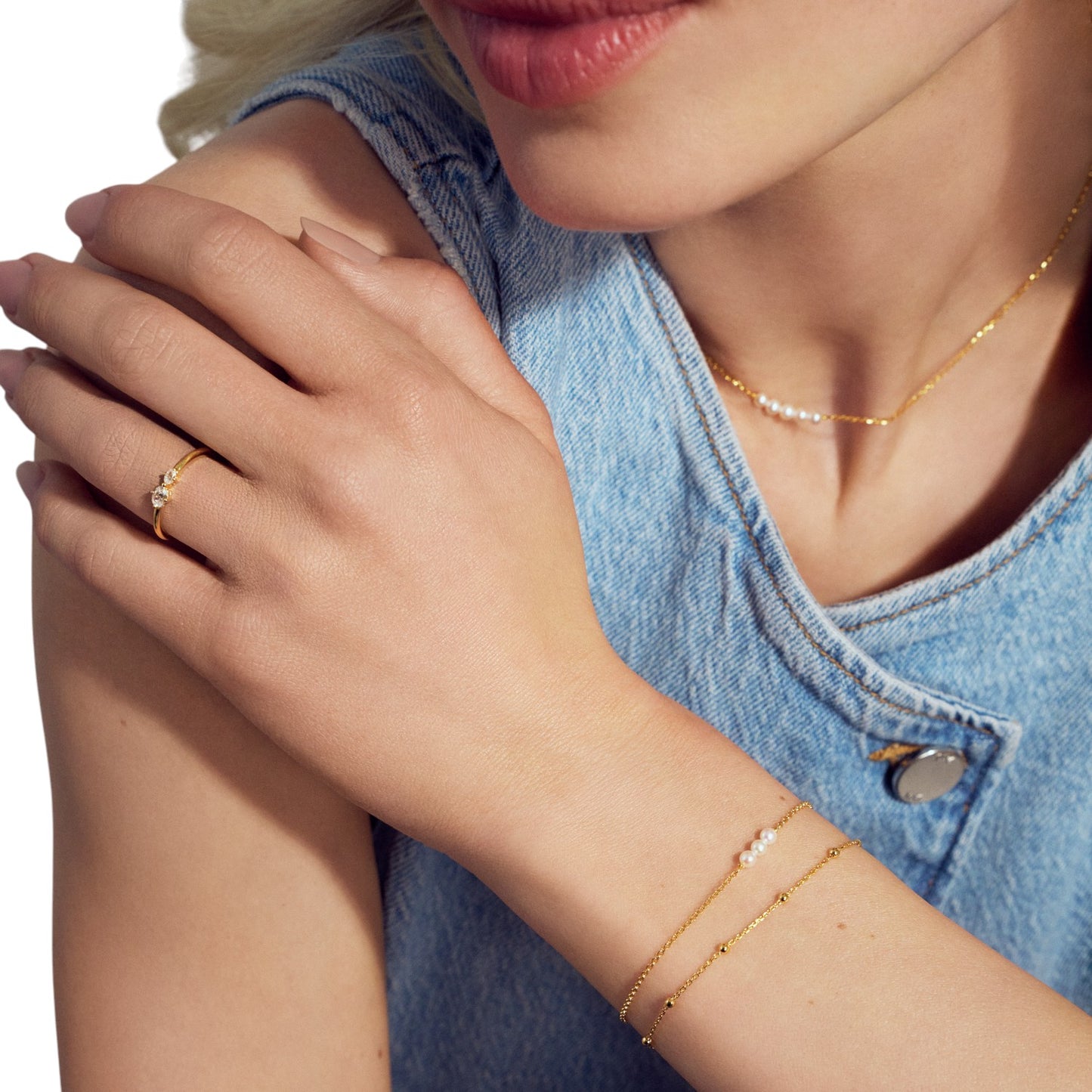 PERLA CINQUE 18k gold plated Sterling Silver BRACELET