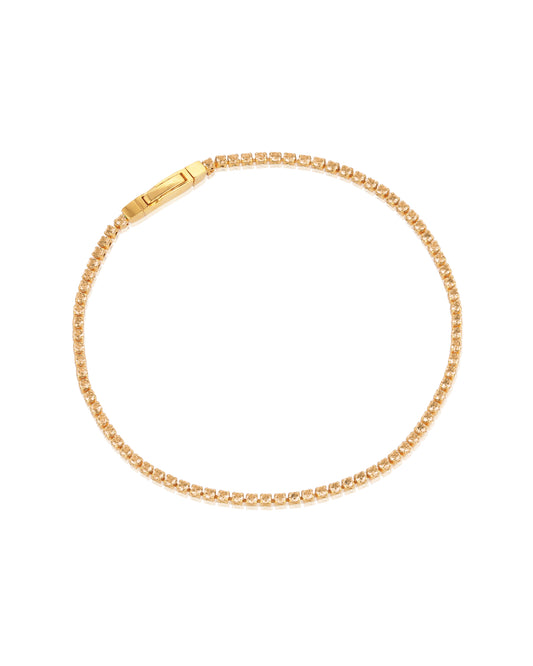 ELLERA 18k gold plated Oval Bracelet with White Zirconia Stones