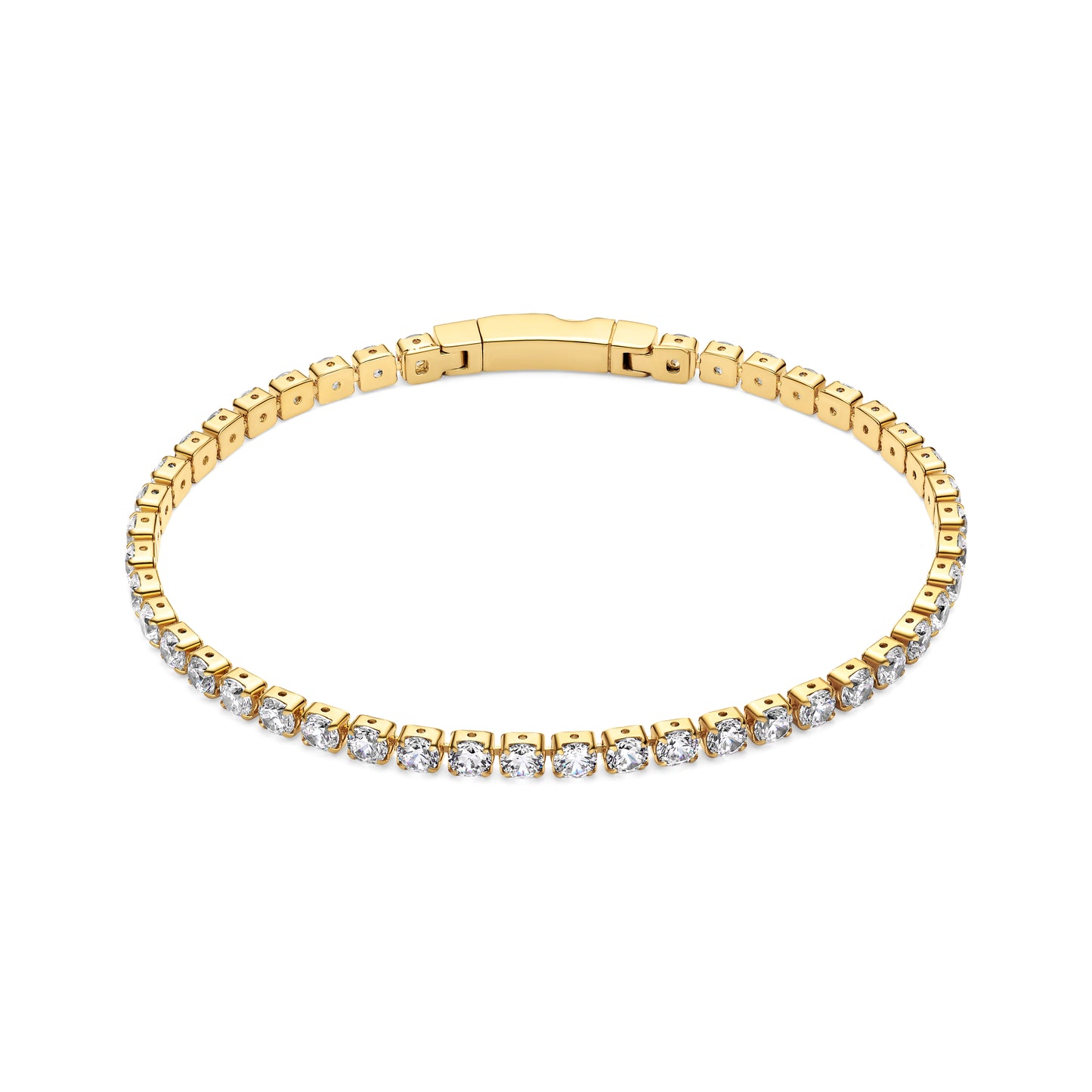 ELLERA GRANDE 18K Gold Plated Tennis Bracelet with White zirconia Stones