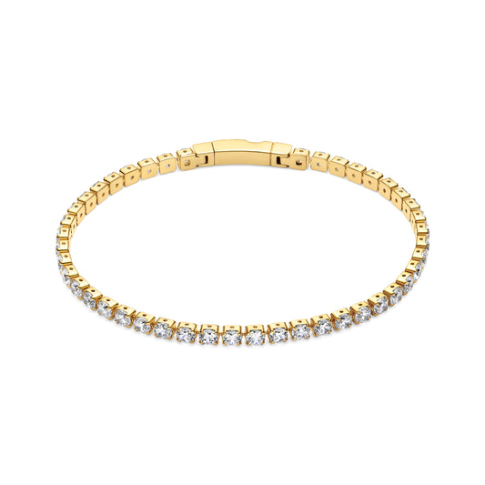 ELLERA GRANDE 18K Gold Plated Tennis Bracelet with White zirconia Stones
