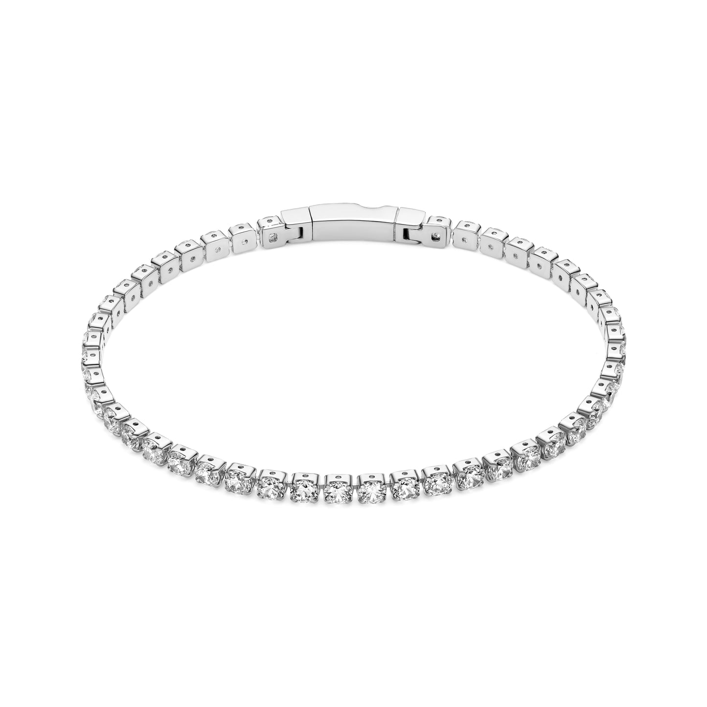 ELLERA GRANDE 925 Sterling Silver Tennis Bracelet with White zirconia Stones