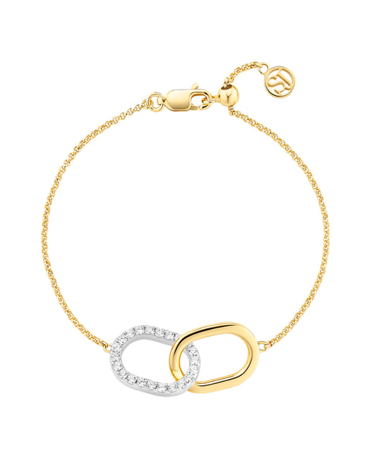 CAPIZZI DUE PICCOLO 18k gold plated Infinity Charm Bracelet with White zirconia Stones