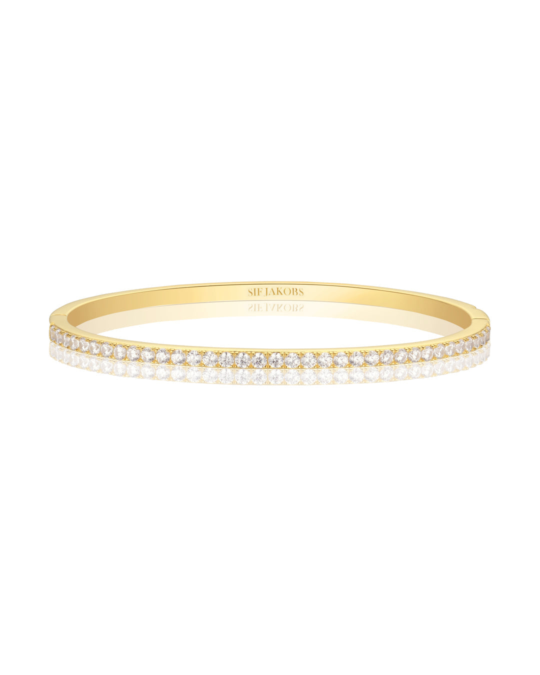 ELLISSE 925 Sterling Silver Bangle with White zirconia Stones