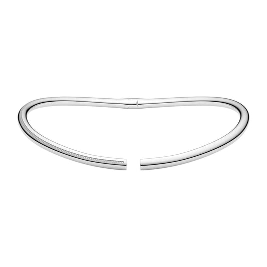 PALERMO Rhodium Plated Sterling Silver NECKRING with White zirconia