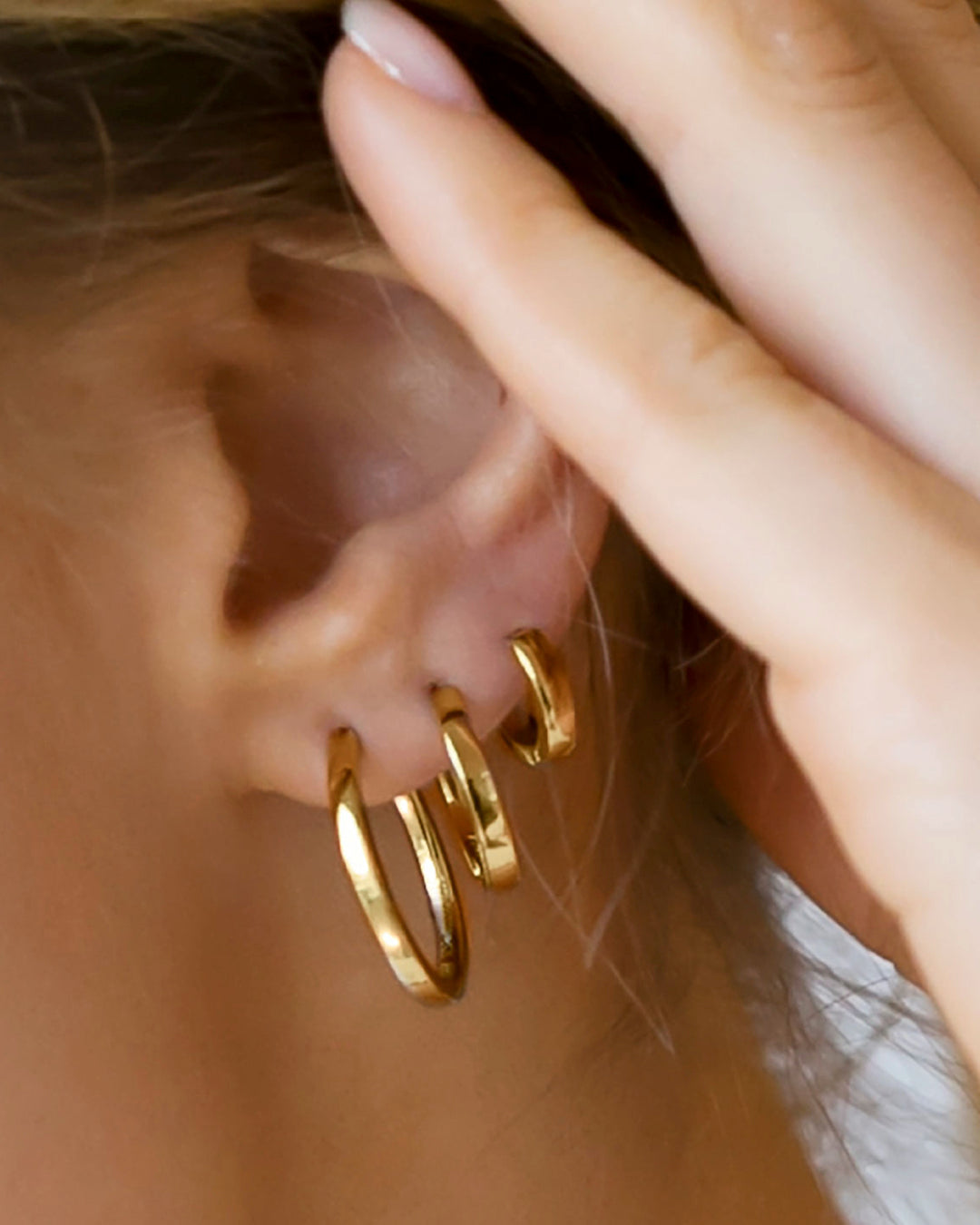 ELLERA PIANURA GRANDE 18k gold plated Big Hoop Earings