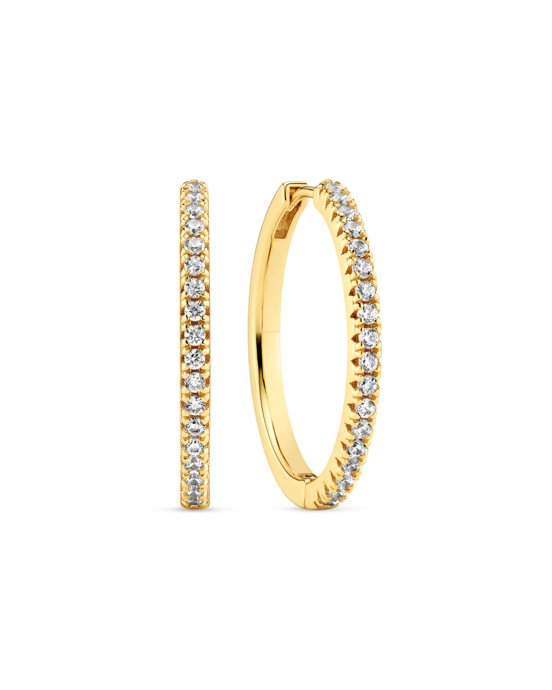 ELLERA X-GRANDE 18K Gold Plated Zirconia Hoop Earrings