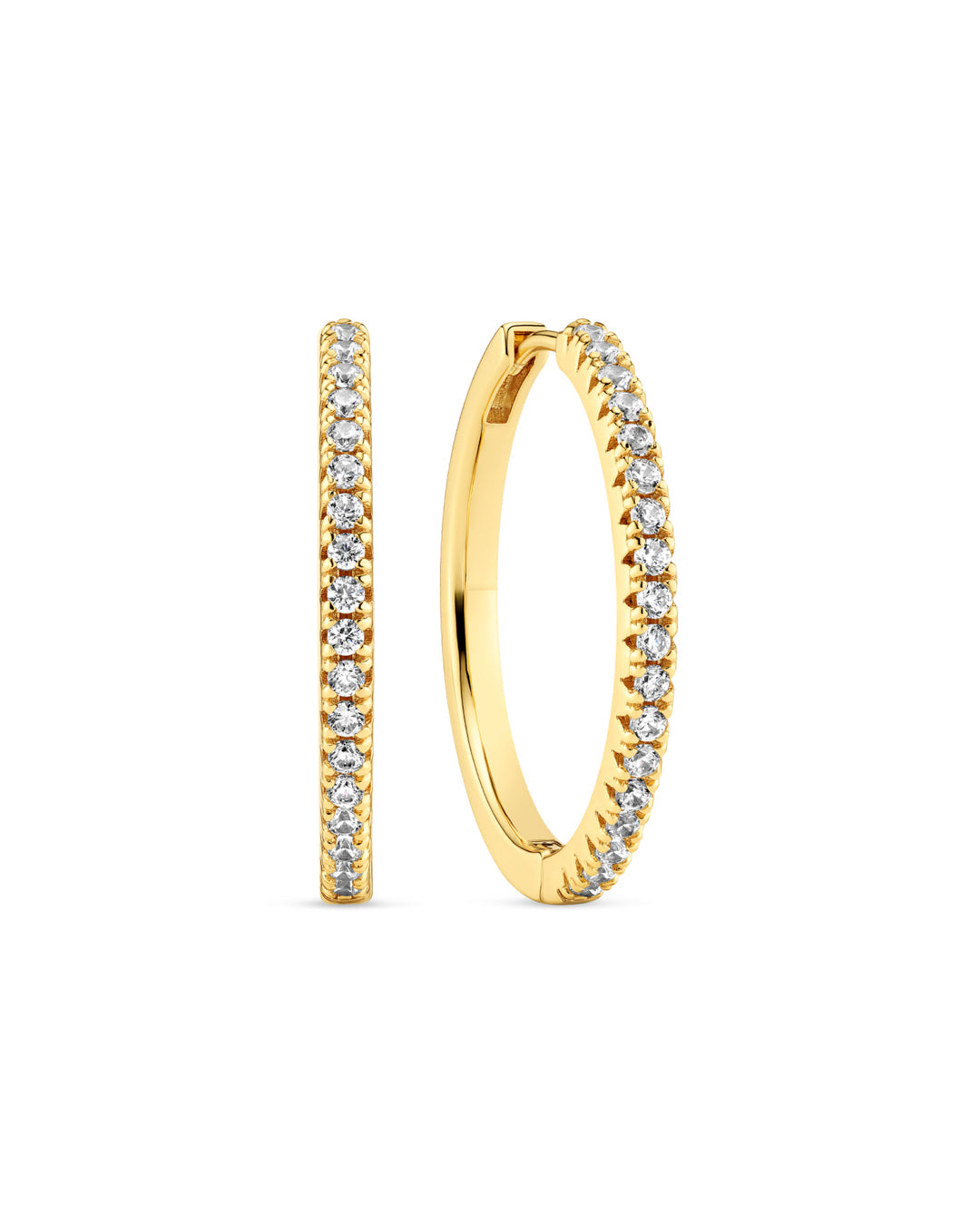 ELLERA X-GRANDE Rhodium Plated Zirconia Hoop Earrings