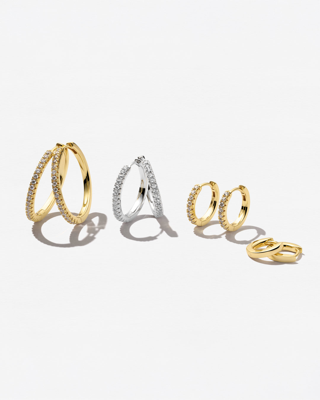 ELLERA X-GRANDE Rhodium Plated Zirconia Hoop Earrings