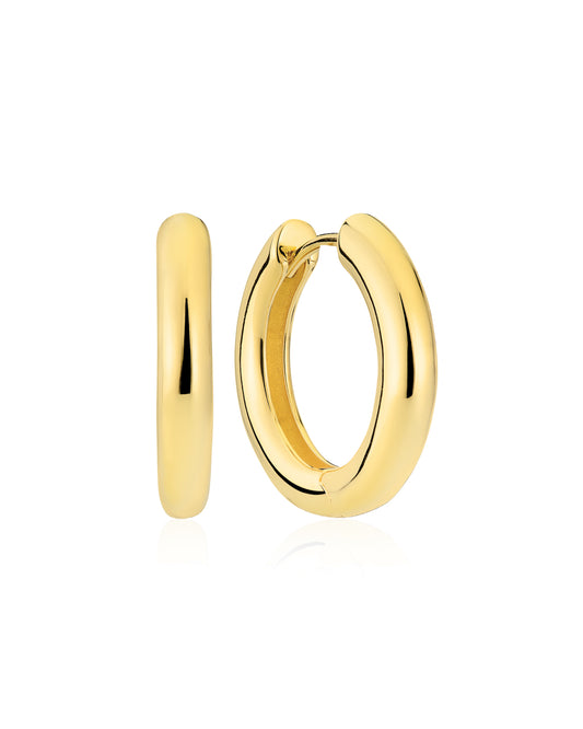 CARRARA PIANURA MEDIO 18K Gold Plated Hoop Earrings