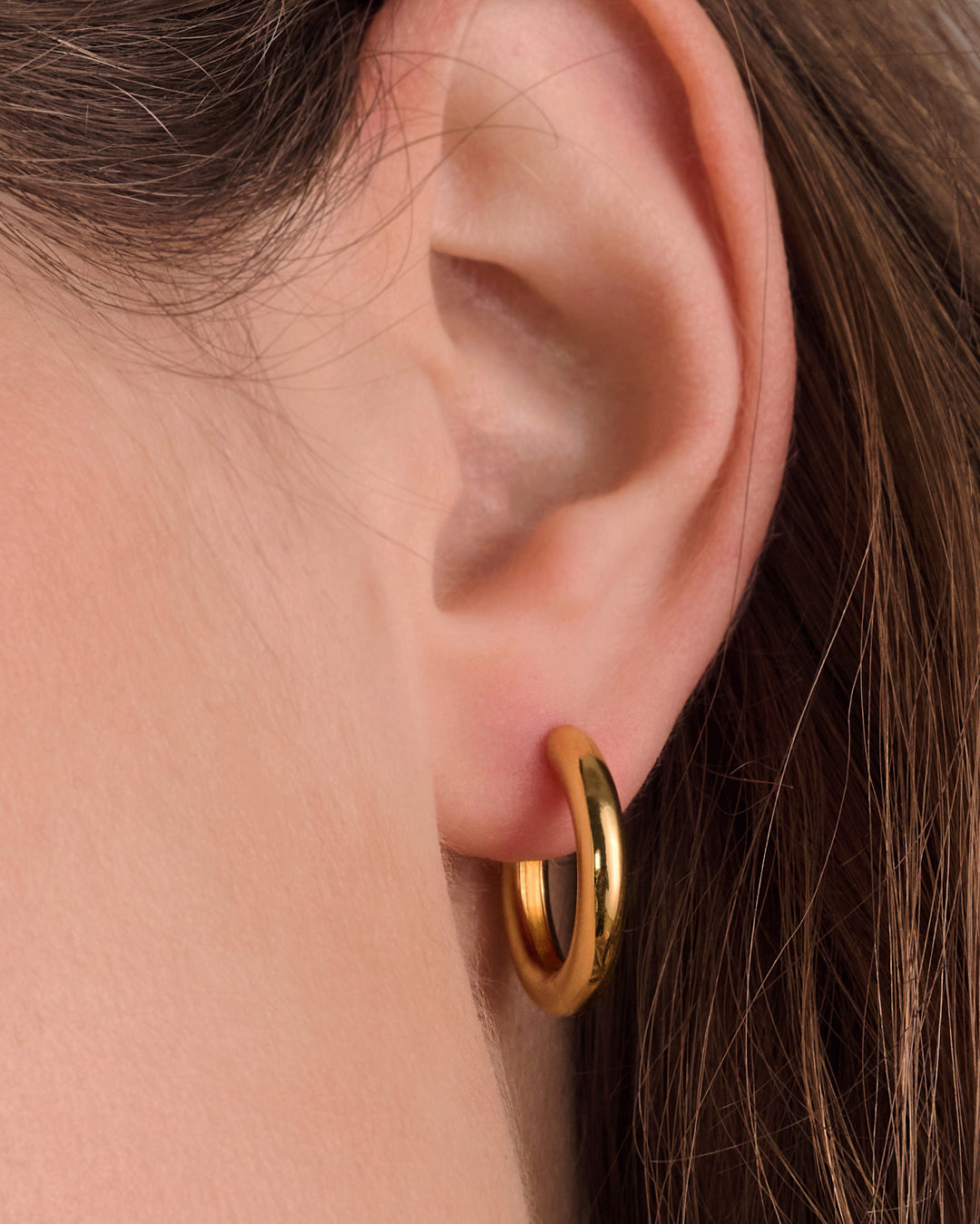 CARRARA PIANURA MEDIO 18K Gold Plated Hoop Earrings
