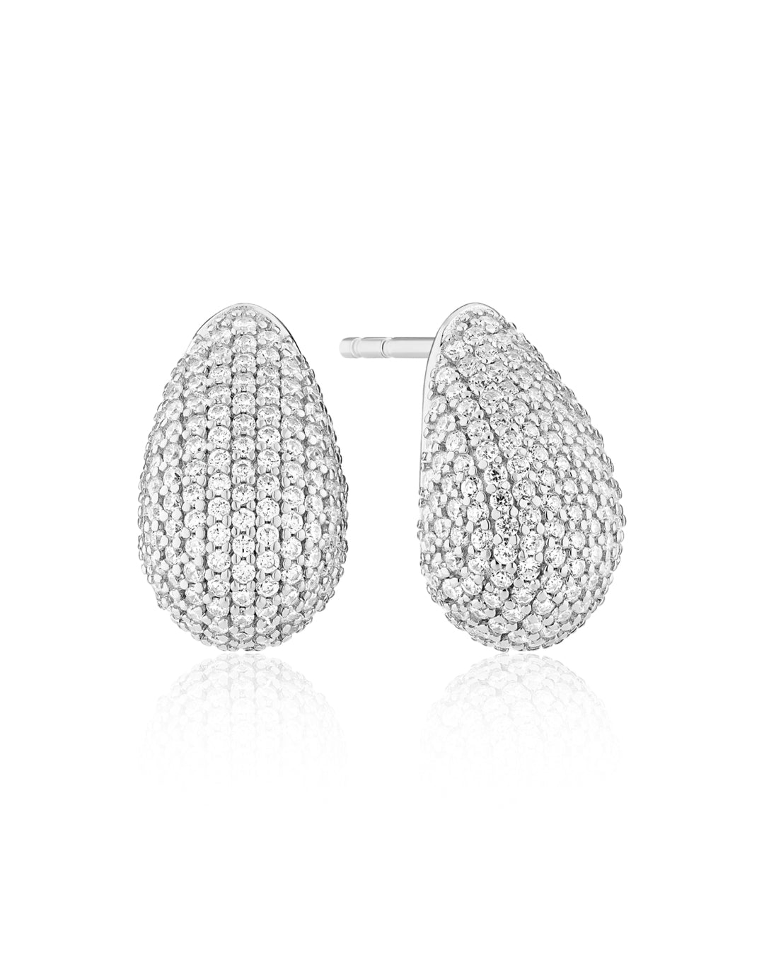 GOCCIA ALTRO Rhodium Plated Zirconia Drop Earrings