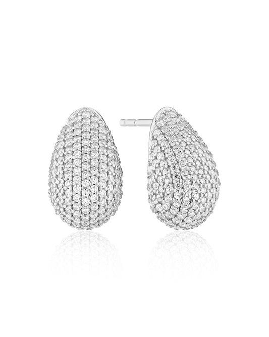 GOCCIA ALTRO Rhodium Plated Zirconia Drop Earrings