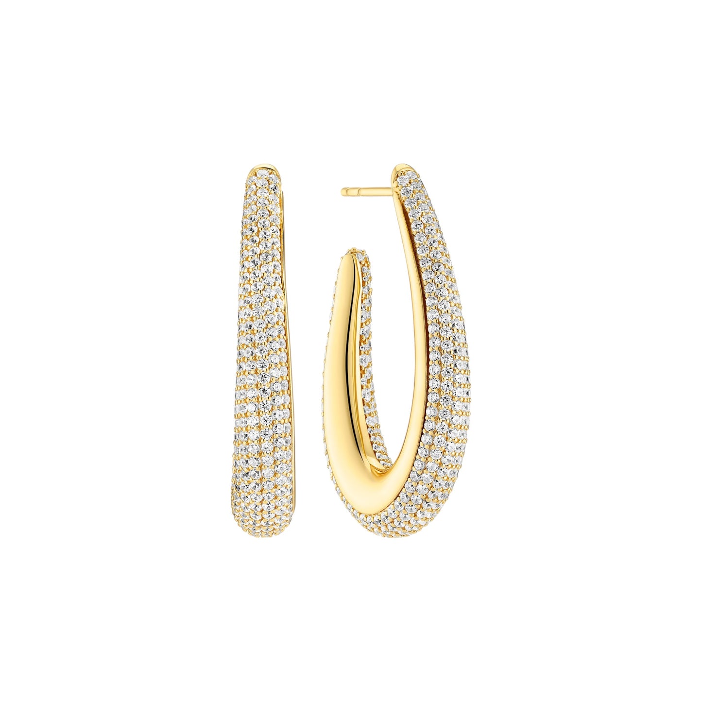 GOCCIA PICCOLO 18k gold plated Sterling Silver EARRINGS with White zirconia