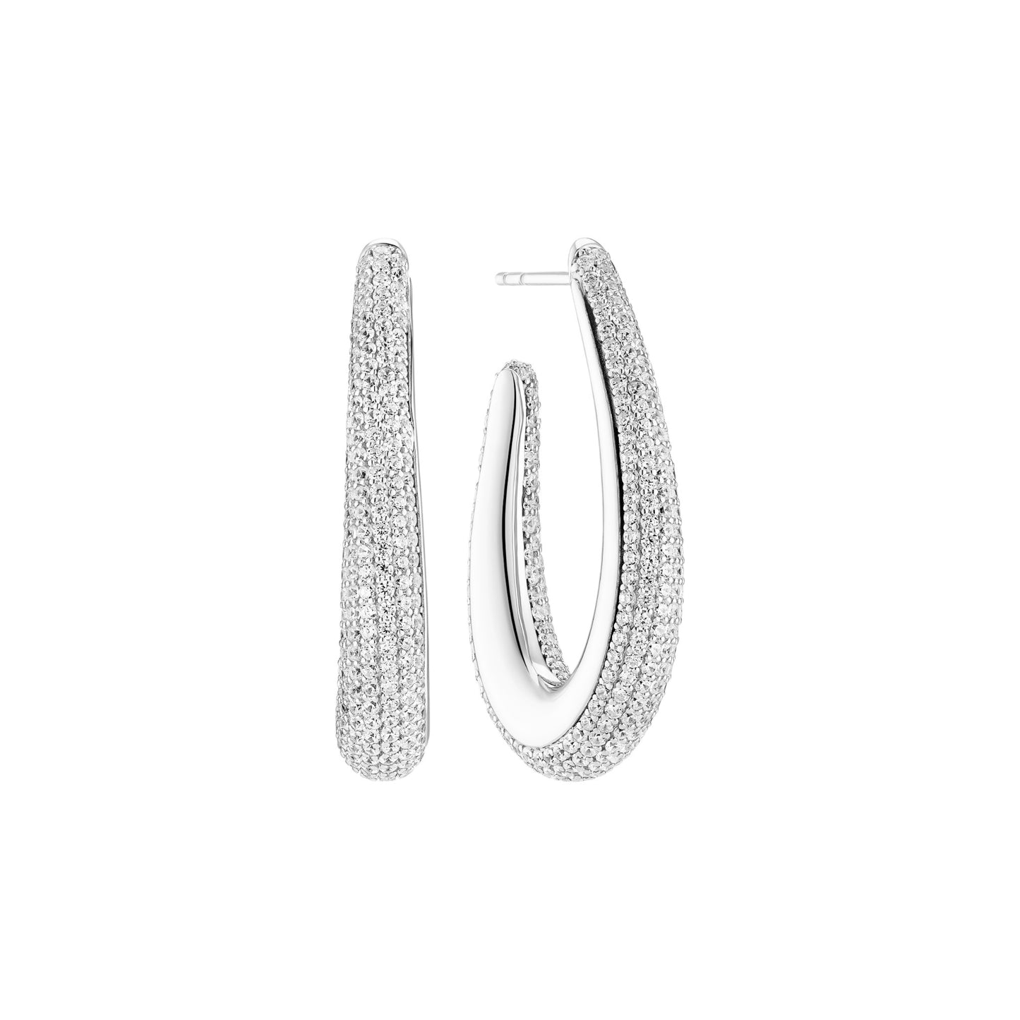 GOCCIA PICCOLO 18k gold plated Sterling Silver EARRINGS with White zirconia