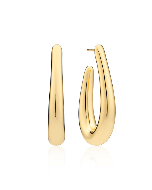 GOCCIA PIANURA MEDIO 18K Gold Plated Drop Earrings