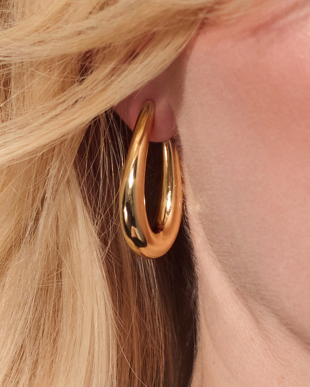 GOCCIA PIANURA MEDIO 18K Gold Plated Drop Earrings