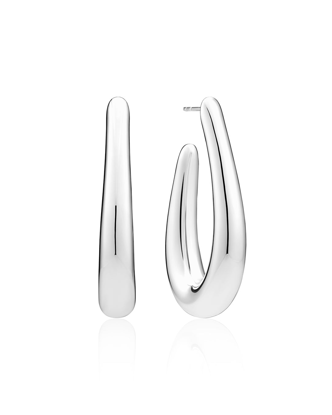 GOCCIA PIANURA MEDIO Sterling Silver Polished Drop Earrings