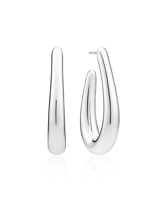 GOCCIA PIANURA MEDIO Sterling Silver Polished Drop Earrings