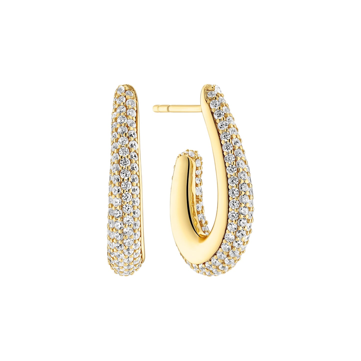 GOCCIA PARVUS Rhodium Plated Sterling Silver EARRINGS with White zirconia